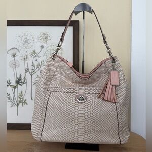 Coach Pink Snake Print Shoulder Bag